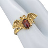 Amber 14K Gold Plated Sterling Silver Bat Adjustable Ring