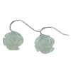 Prehnite Sterling Silver Rose Hook Earrings