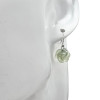 Prehnite Sterling Silver Rose Hook Earrings