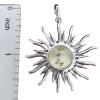 Citrine Color Amber Sterling Silver Sun Pendant