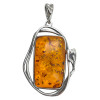 Cognac Color Amber Sterling Silver Handmade Pendant