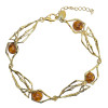 Amber 14K Gold-Plated Sterling Silver Spider Link Bracelet