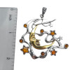 Amber 14K Gold Plated Sterling Silver Planet, Moon & Star Pendant