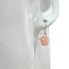 Pink Opal Sterling Silver Rose Hook Earrings