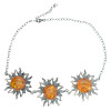 Handmade Sun Cognac Amber Sterling Silver Necklace
