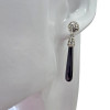 Black Onyx Sterling Silver Post Dangle Earrings