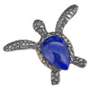 Lapis Sterling Silver Sea Turtle Pendant