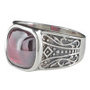 Garnet Sterling Silver Man's Ring