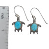 Turquoise Sterling Silver Sea Turtle Hook Earrings