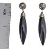 Black Onyx Sterling Silver Post Dangle Earrings