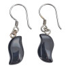 Black Agate Sterling Silver Hook Earrings