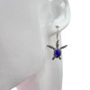 Lapis Sterling Silver Sea Turtle Hook Earrings