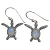 Moonstone Sterling Silver Sea Turtle Hook Earrings