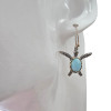 Larimar Sterling Silver Sea Turtle Hook Earrings