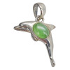 Nephrite Sterling Silver Dolphin Pendant