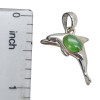 Nephrite Sterling Silver Dolphin Pendant