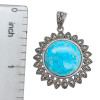 Turquoise Sterling Silver Sunflower Pendant