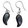 Black Agate Sterling Silver Hook Earrings