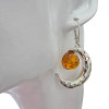 Amber Sterling Silver Moon Hook Earrings