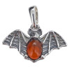 Amber Sterling Silver Bat Pendant