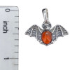Amber Sterling Silver Bat Pendant