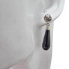 Black Onyx Sterling Silver Post Dangle Earrings