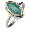 Faceted Composite Emerald Sterling Silver Ring
