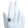 Faceted Composite Emerald Sterling Silver Ring