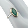 Faceted Composite Emerald Sterling Silver Ring