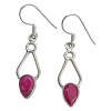 Faceted Composite Ruby Dangle Earrings