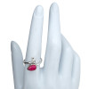 Faceted Composite Ruby Sterling Silver Ring