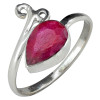 Faceted Composite Ruby Sterling Silver Ring
