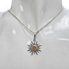 Cognac Color Amber Sterling Silver Sun Pendant