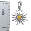Citrine Color Amber Sterling Silver Sun Pendant