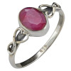 Faceted Composite Ruby Sterling Silver Ring