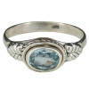 Faceted Blue Topaz Sterling Silver Ring