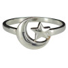 Moon And Star Sterling Silver Ring