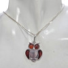 Owl Cherry Amber Sterling Silver Pendant