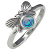 Abalone Shell Sterling Silver Butterfly Ring