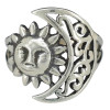 Moon Sun Filigree Sterling Silver Ring