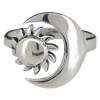 Sterling Silver Sun And Moon Adjustable Ring