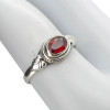 Faceted garnet sterling silver ring