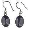Black Agate Sterling Silver Hook Earrings