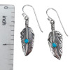 Feather Turquoise Sterling Silver Hook Earrings