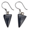 Black Agate Sterling Silver Hook Earrings