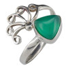 Green Onyx Sterling Silver Adjustable  Ring