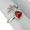 Red Onyx Sterling Silver Adjustable Ring