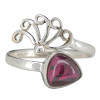 Garnet Sterling Silver Adjustable Ring