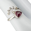 Garnet Sterling Silver Adjustable Ring