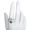 Faceted Composite Emerald Sterling Silver Adjustable Ring